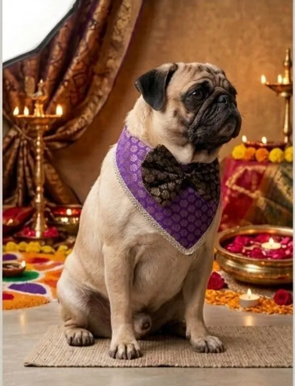Purple_Brocade_Oreo-Pattern_Dog_Bandana