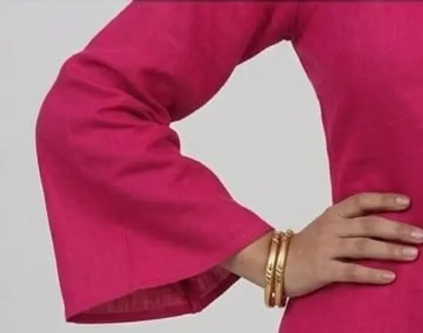 Pink_Cotton_Cambric_Back_Lace-Up_Kurti_For_Women