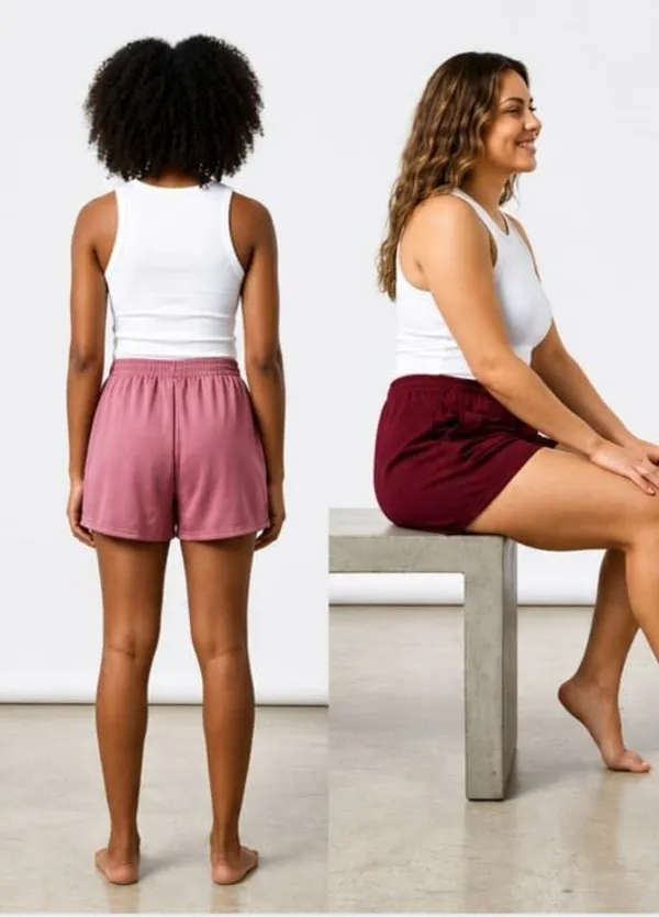 Onion_Maroon_Cotton_Lycra_Shorts_For_Women_(Pack_Of_2)