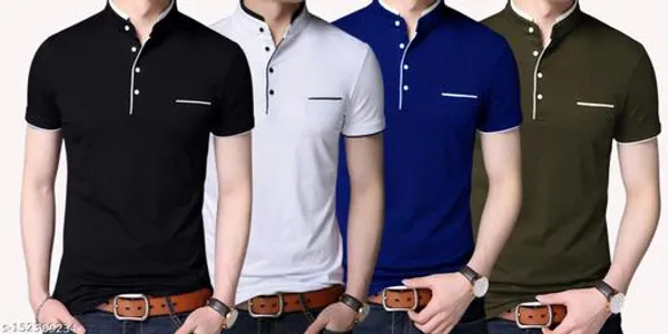 Lets_Shine_Handsome_T_Shirts_Combo_Pack_Of_4_Black_Blue_White_Olive