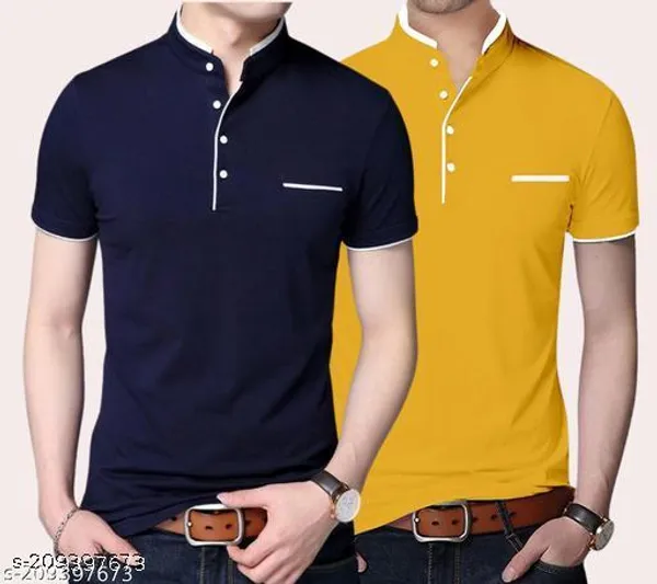 Navy_Blue_Yellow_Cotton_Regular_Fit_T-Shirt_For_Men_Pack_Of_2