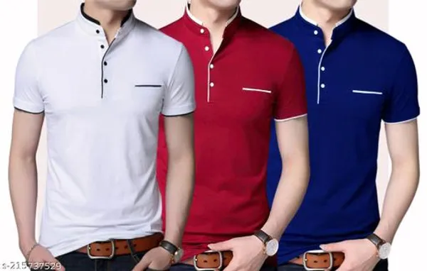 Lets_Shine_Handsome_T_Shirts_For_Men_For_Regular_Casual_Partywear_And_Fromal_Use_Pack_Of_3_Of_Colours_White_Red_And_Blue