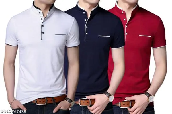 Lets_Shine_Handsome_T_Shirts_For_Men_Made_Up_Of_Cotton_Combo_Pack_Of_3_Used_For_Regular_Casual_Formal_Party_White_Navy_Blue_Red
