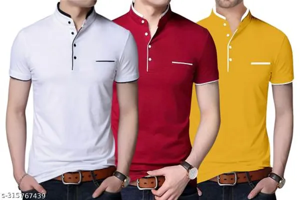 Lets_Shine_Handsome_T_Shirts_For_Men_Made_Up_Of_Cotton_Combo_Pack_Of_3_Used_For_Regular_Casual_Formal_Party_White_Red_Yellow
