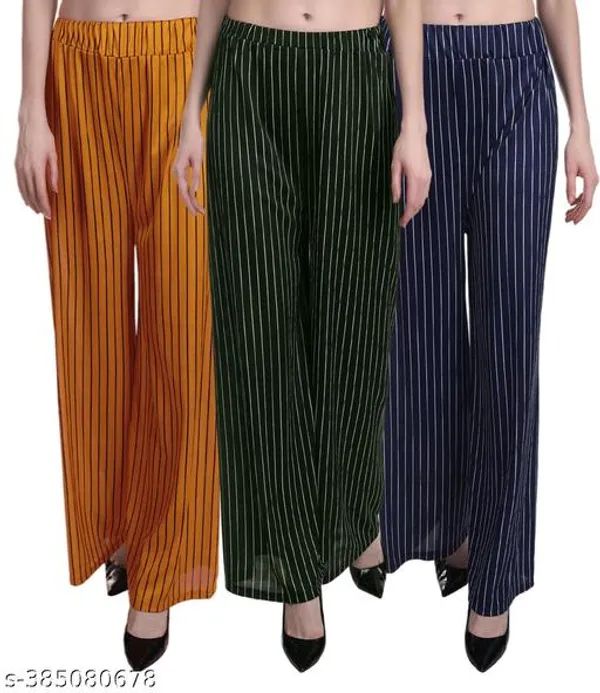 Lets_Shine_Pretty_Lining_Palazzo_For_Females_Ladies_Girls_Housewives_And_Women_Combo_Pack_Of_3_Navy_Blue_Green_Yellow
