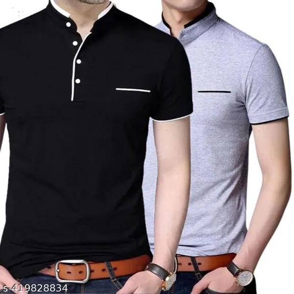 Grey_And_Black_Cotton_Regular_Fit_T-Shirt_For_Men_Pack_Of_2