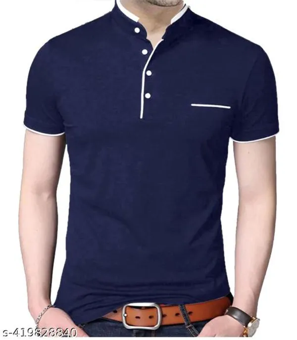 Navy_Blue_And_Royal_Blue_Cotton_T_Shirt_For_Men_Pack_Of_2