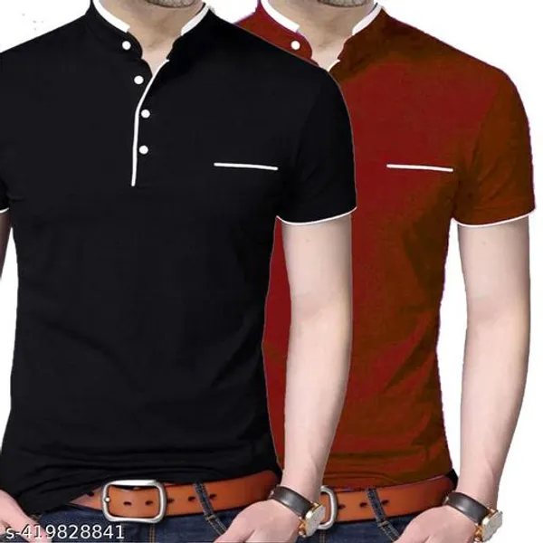 Black_And_Red_Cotton_Solid_Half_Sleeve_T_Shirt_Pack_Of_2_For_Men