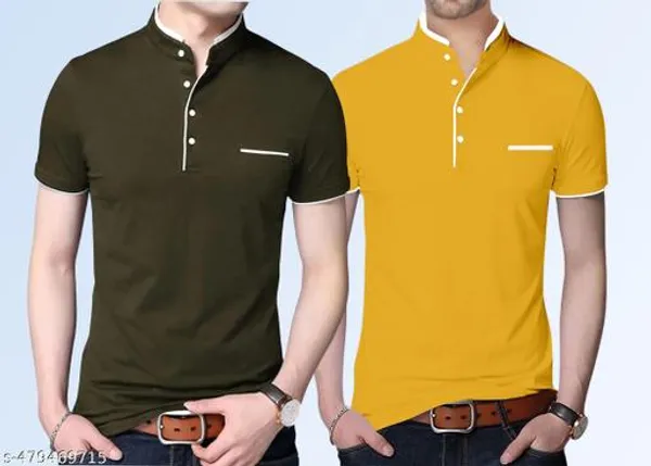 Olive_And_Yellow_Cotton_Regular_T-Shirt_Combo_Pack_Of_2_For_Men