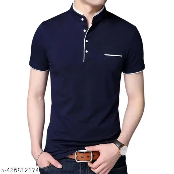 Lets_Shine_Charming_T_Shirts_For_Men_And_Boys_For_Regular_Casual_Official_Formal_And_Partywear_Combo_Pack_Of_2_(Black_And_Navy_Blue)