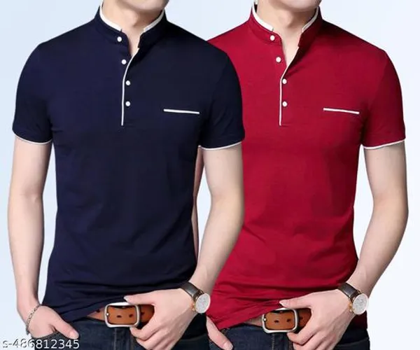 Navy_Blue_Red_Cotton_Regular_Fit_T-Shirt_For_Men_Pack_Of_2
