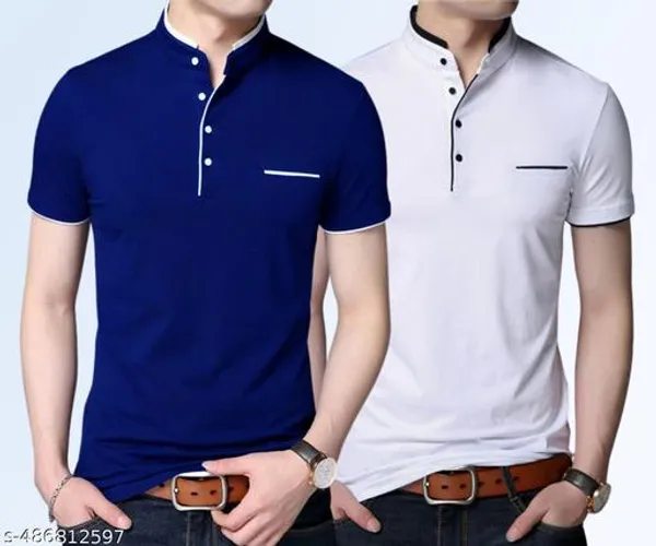 Lets_Shine_Charming_T_Shirts_For_Men_And_Boys_For_Regular_Casual_Official_Formal_And_Partywear_Combo_Pack_Of_2_(White_And_Royal_Blue)