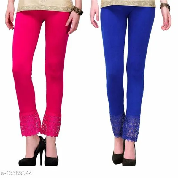 Pink_And_Blue_Viscose_Lace_Legging_For_Women_(Pack_Of_2)