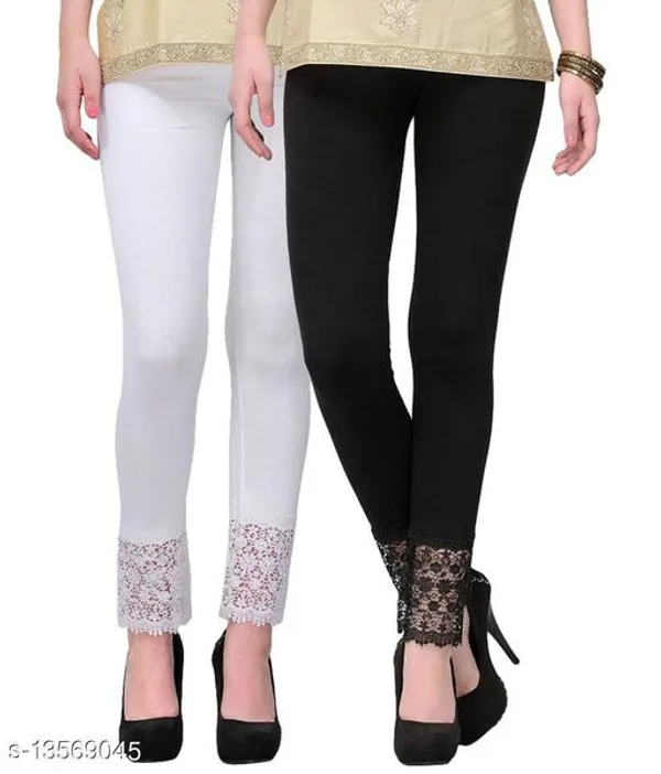 Black_And_White_Viscose_Rayon_Lace_Design_Leggings_For_Women_(Pack_Of_2)