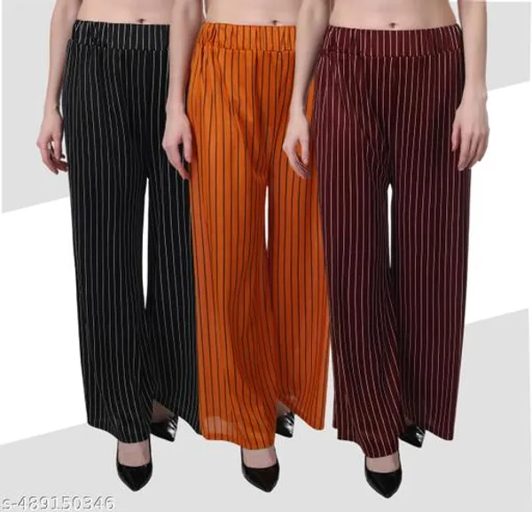 Lets_Shine_Pack_Of_3_Striped_Lining_Palazzo_For_Women_Girls_Ladies_Black_Yellow_Mroon