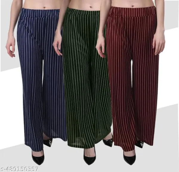 Lets_Shine_Pack_Of_3_Striped_Lining_Palazzo_For_Women_Girls_Ladies_Navyblue_Green_Mroon