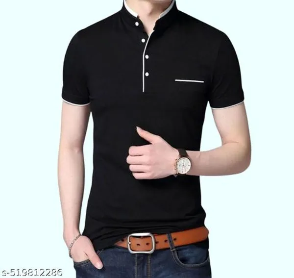 Lets_Shine_Charming_T_Shirts_For_Men_And_Boys_For_Regular_Casual_Official_Formal_And_Partywear_Combo_Pack_Of_2_(Olive_And_Black)