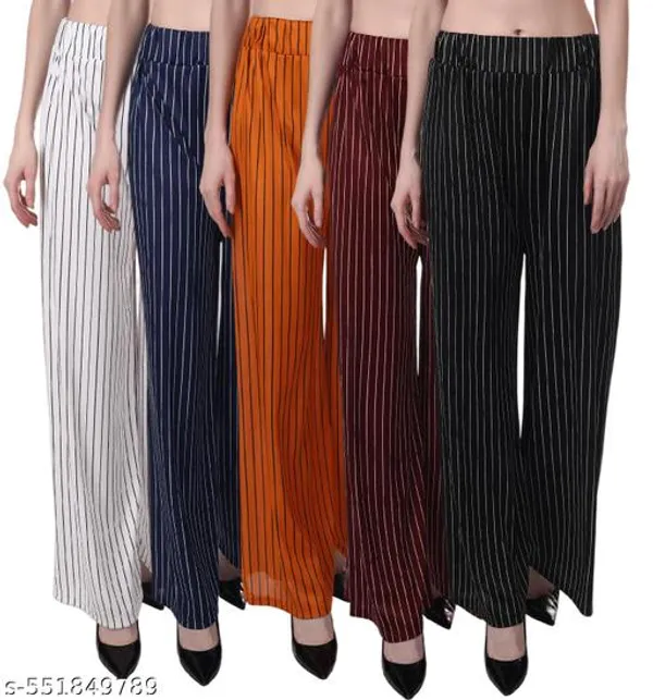 Lets_Shine_Pack_Of_5_Parallel_Striped_Palazzo_Pant_For_Women_Girls_Colour_Black_Mroon_Yellow_Navyblue_White