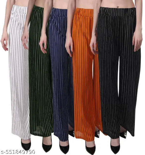 Lets_Shine_Pack_Of_5_Parallel_Striped_Palazzo_Pant_For_Women_Girls_Colour_Black_Yellow_Navyblue_Green_White