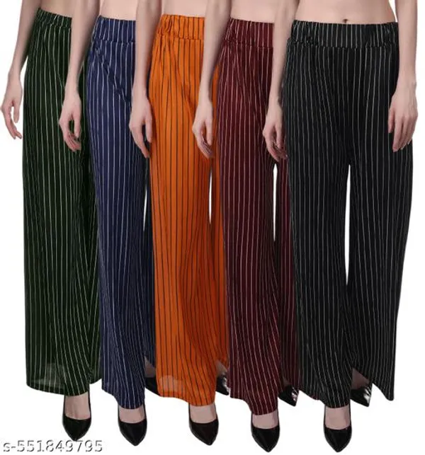 Lets_Shine_Pack_Of_5_Parallel_Striped_Palazzo_Pant_For_Women_Girls_Colour_Black_Mroon_Yellow_Navyblue_Green