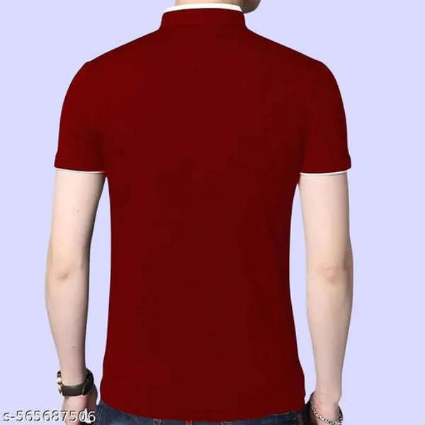 Lets_Shine_And_Handsome_Mandarin_Collar_Half_Sleeve_T_Shirt_For_Men_Used_For_Regular_Formal_Casual_Partywear_With_Combo_Pack_Of_3_Colour_Grey_Navyblue_Mroon