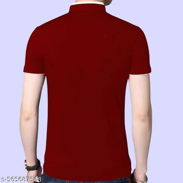 Lets_Shine_And_Handsome_Mandarin_Collar_Half_Sleeve_T_Shirt_For_Men_Used_For_Regular_Formal_Casual_Partywear_With_Combo_Pack_Of_3_Colour_Navyblue_Mroon_White