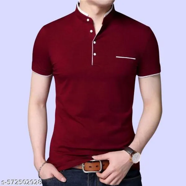 Lets_Shine_Charming_T_Shirts_For_Men_And_Boys_For_Regular_Casual_Official_Formal_And_Partywear_Combo_Pack_Of_2_(Grey_And_Maroon)
