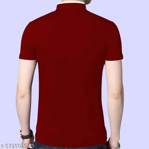 Red_And_Maroon_Cotton_Solid_Half_Sleeve_T_Shirt_For_Men_Pack_Of_2
