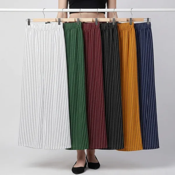 Lets_Shine_Pack_Of_6_Parallel_Striped_Palazzo_Pant_For_Women_Girls_Colour_White_Green_Mroon_Black_Masturd_Navyblue
