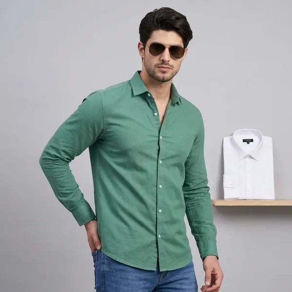 Lets_Shine_Men_Solid_Casual_Shirt_Pack_Of_2_Full_Sleeve_Regular_Fit_Shirt_For_Men_White_Seagreen