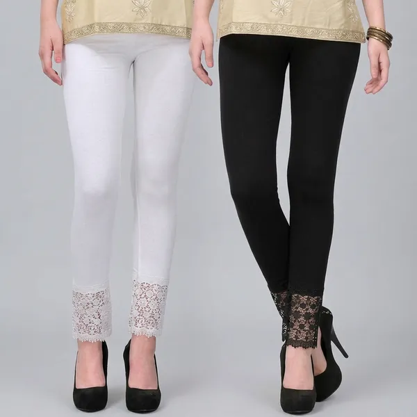 Black_And_White_Viscose_Rayon_Lace_Design_Leggings_For_Women_(Pack_Of_2)