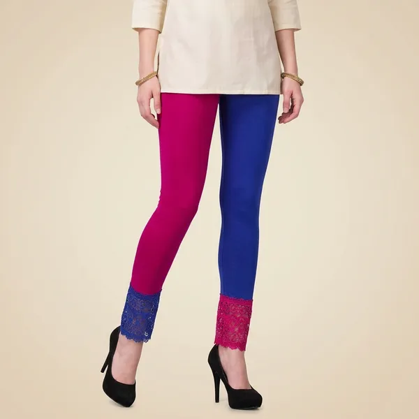 Pink_And_Blue_Viscose_Lace_Legging_For_Women_(Pack_Of_2)