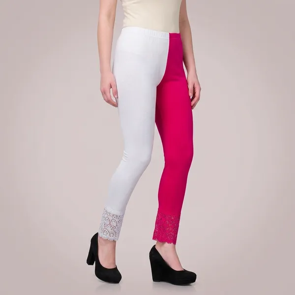 White_And_Pink_Viscose_Lace_Legging_For_Women_Pack_Of_2