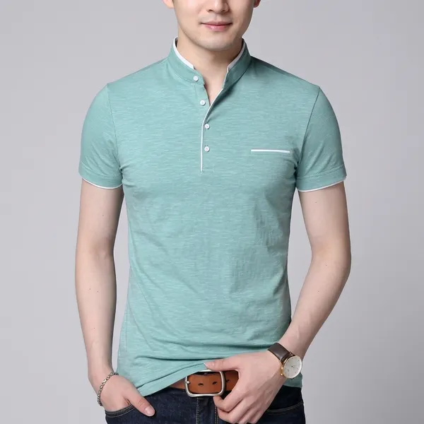 Lets_Shine_And_Handsome_Mandarin_Collar_Half_Sleeve_T_Shirt_For_Men_Used_For_Regular_Formal_Casual_Partywear_With_Combo_Pack_Of_2_Colour_Seagreen_Yellow