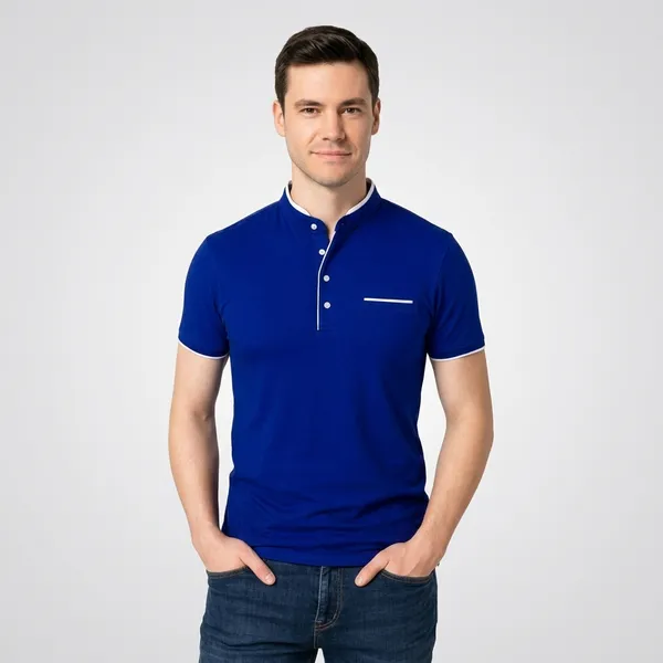 Men_Solid_Mandarin_Collar_T_Shirt_Pack_Of_2_Half_Sleeve_Stylish_Casual_Slim_Fit_T_Shirts_For_Men_Colour_Blue_White
