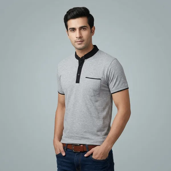 Lets_Shine_Charming_T_Shirts_For_Men_And_Boys_For_Regular_Casual_Official_Formal_And_Partywear_Combo_Pack_Of_2_(Black_And_Grey)