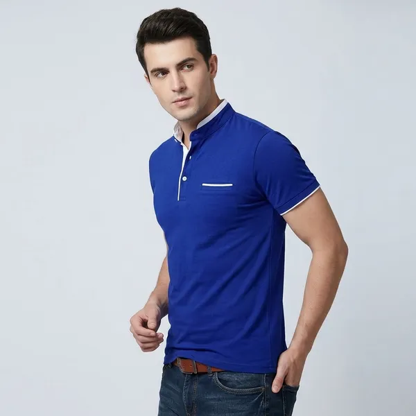 Lets_Shine_Charming_T_Shirts_For_Men_And_Boys_For_Regular_Casual_Official_Formal_And_Partywear_Combo_Pack_Of_2_(Black_And_Royal_Blue)