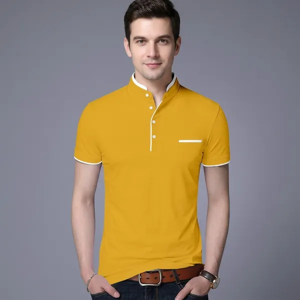 Black_And_Yellow_Cotton_Casual_T-Shirt_For_Men_Pack_Of_2