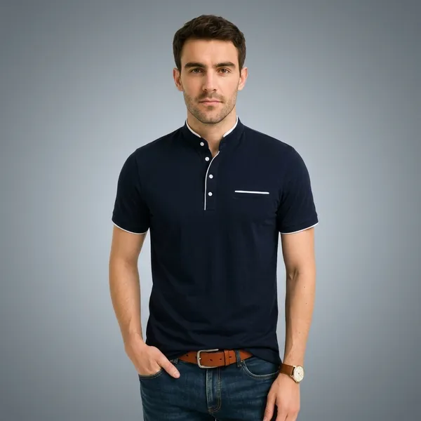 Navy_Blue_And_Blue_Cotton_Slim_Fit_Mandarin_Collar_T_Shirt_For_Men_Pack_Of_2