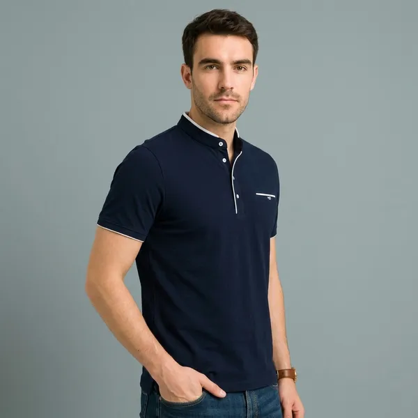 Navy_Blue_And_Blue_Cotton_Slim_Fit_Mandarin_Collar_T_Shirt_For_Men_Pack_Of_2