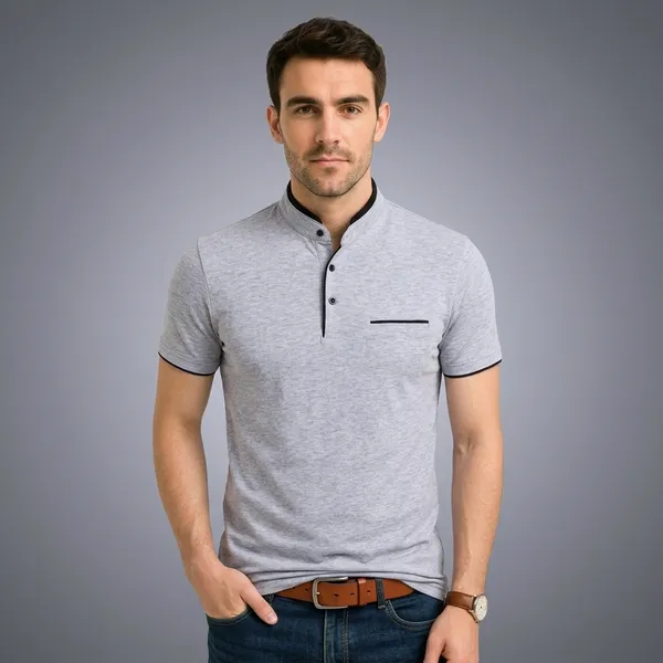 Men_Solid_Mandarin_Collar_T_Shirt_Pack_Of_2_Half_Sleeve_Stylish_Casual_Slim_Fit_T_Shirts_For_Men_Colour_Navyblue_Grey