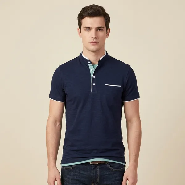 Lets_Shine_Charming_T_Shirts_For_Men_And_Boys_For_Regular_Casual_Official_Formal_And_Partywear_Combo_Pack_Of_2_(Navy_Blue_And_Sea_Green)