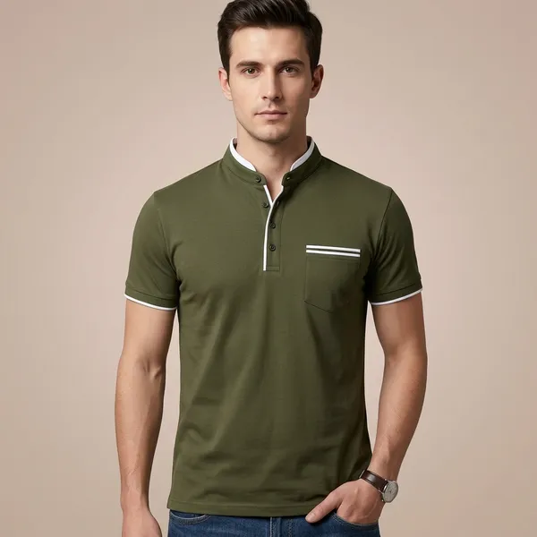 Lets_Shine_Charming_T_Shirts_For_Men_And_Boys_For_Regular_Casual_Official_Formal_And_Partywear_Combo_Pack_Of_2_(Olive_And_Black)