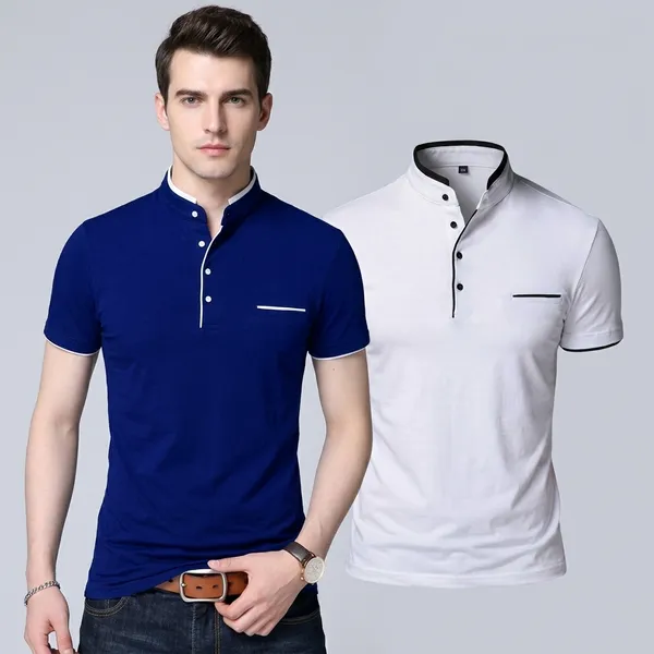 Lets_Shine_Charming_T_Shirts_For_Men_And_Boys_For_Regular_Casual_Official_Formal_And_Partywear_Combo_Pack_Of_2_(White_And_Royal_Blue)
