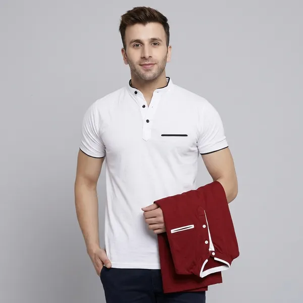 Lets_Shine_Charming_T_Shirts_For_Men_And_Boys_For_Regular_Casual_Official_Formal_And_Partywear_Combo_Pack_Of_2_(White_And_Red)