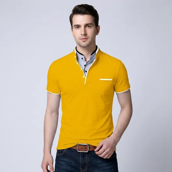 Lets_Shine_Handsome_T_Shirts_Pack_Of_2_Used_For_Regular_Formal_Casual_Partywear_Of_Colour_Yellow_Grey