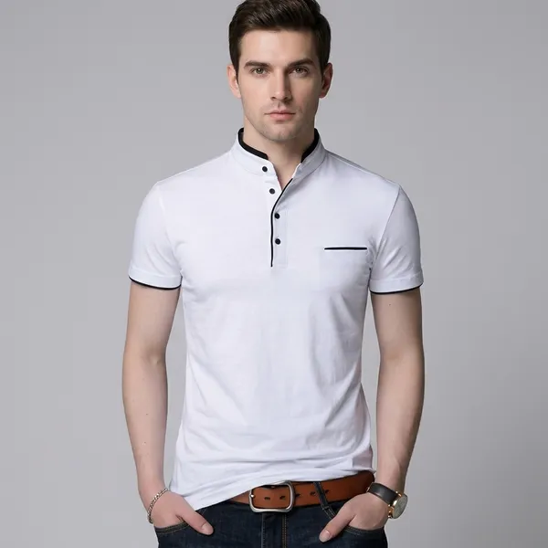 Lets_Shine_Stylish_And_Handsome_Mandarin_Collar_Half_Sleeve_T_Shirt_For_Men_Combo_Pack_Of_2_Colour_Yellow_White