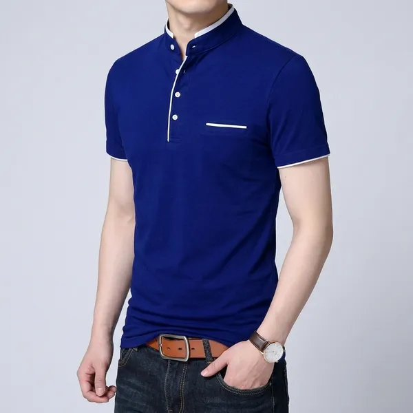 Lets_Shine_And_Handsome_Mandarin_Collar_Half_Sleeve_T_Shirt_For_Men_Used_For_Regular_Formal_Casual_Partywear_With_Combo_Pack_Of_3_Colour_Blue_Olive_Mroon