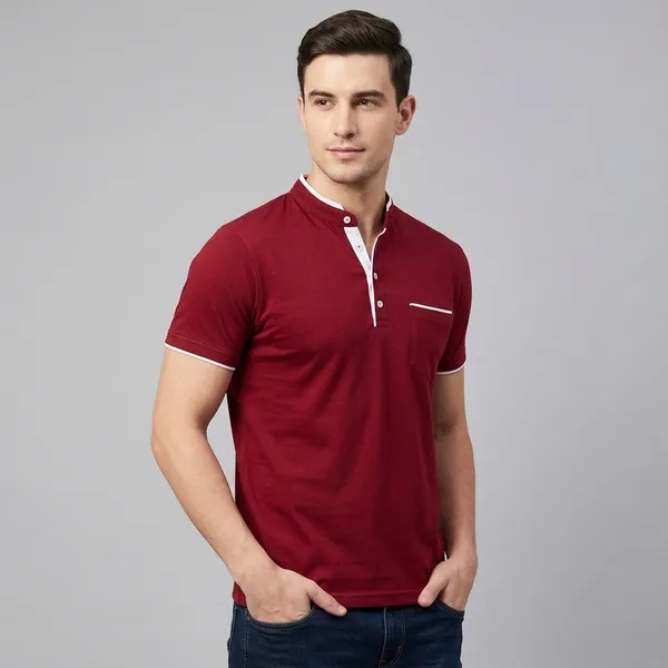 Men_Solid_Mandarin_Collar_T_Shirt_Pack_Of_3_Half_Sleeve_Stylish_Casual_Slim_Fit_T_Shirts_For_Men_Colour_Black_Mroon_Red