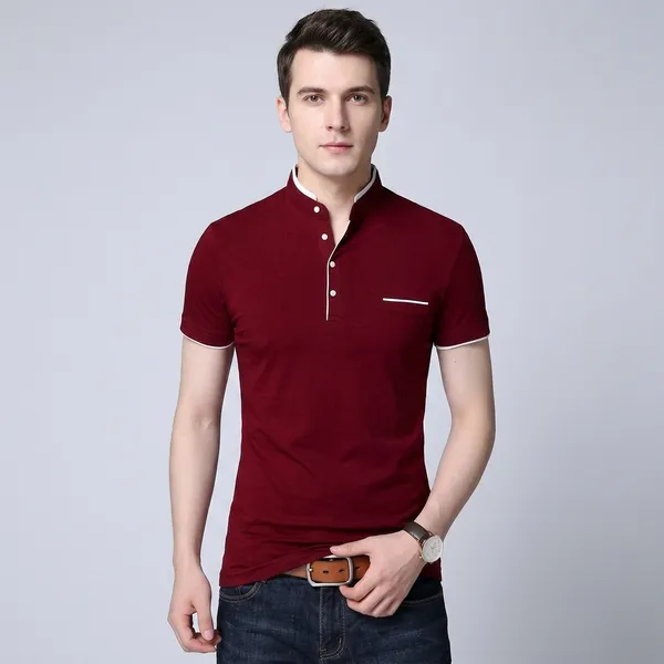Lets_Shine_And_Handsome_Mandarin_Collar_Half_Sleeve_T_Shirt_For_Men_Used_For_Regular_Formal_Casual_Partywear_With_Combo_Pack_Of_3_Colour_Navyblue_Mroon_White
